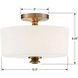 Travis 2 Light 12.5 inch Vibrant Gold Semi Flush Ceiling Light