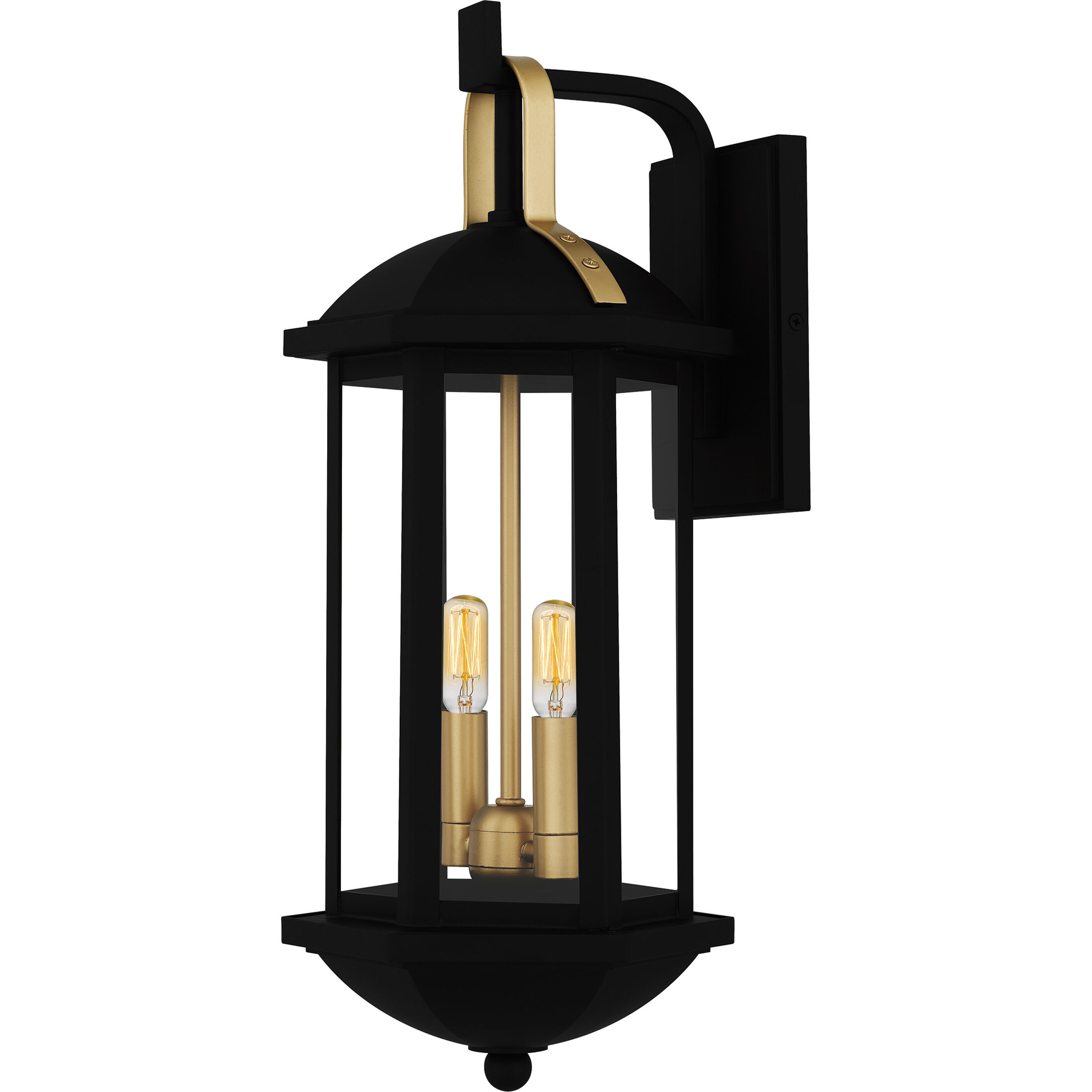 Crestfield 2 Light 19.75 inch Matte Black Outdoor Wall Lantern, Medium