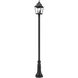 Raphael 3 Light 122 inch Sand Black Outdoor Post Mounted Fixture in Soft Sand Black