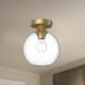 Alora Mood Castilla 1 Light 7.88 inch Aged Gold/Clear Glass Flush Mount Ceiling Light