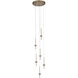 Goccia LED 16.25 inch Winter Brass Chandelier Ceiling Light
