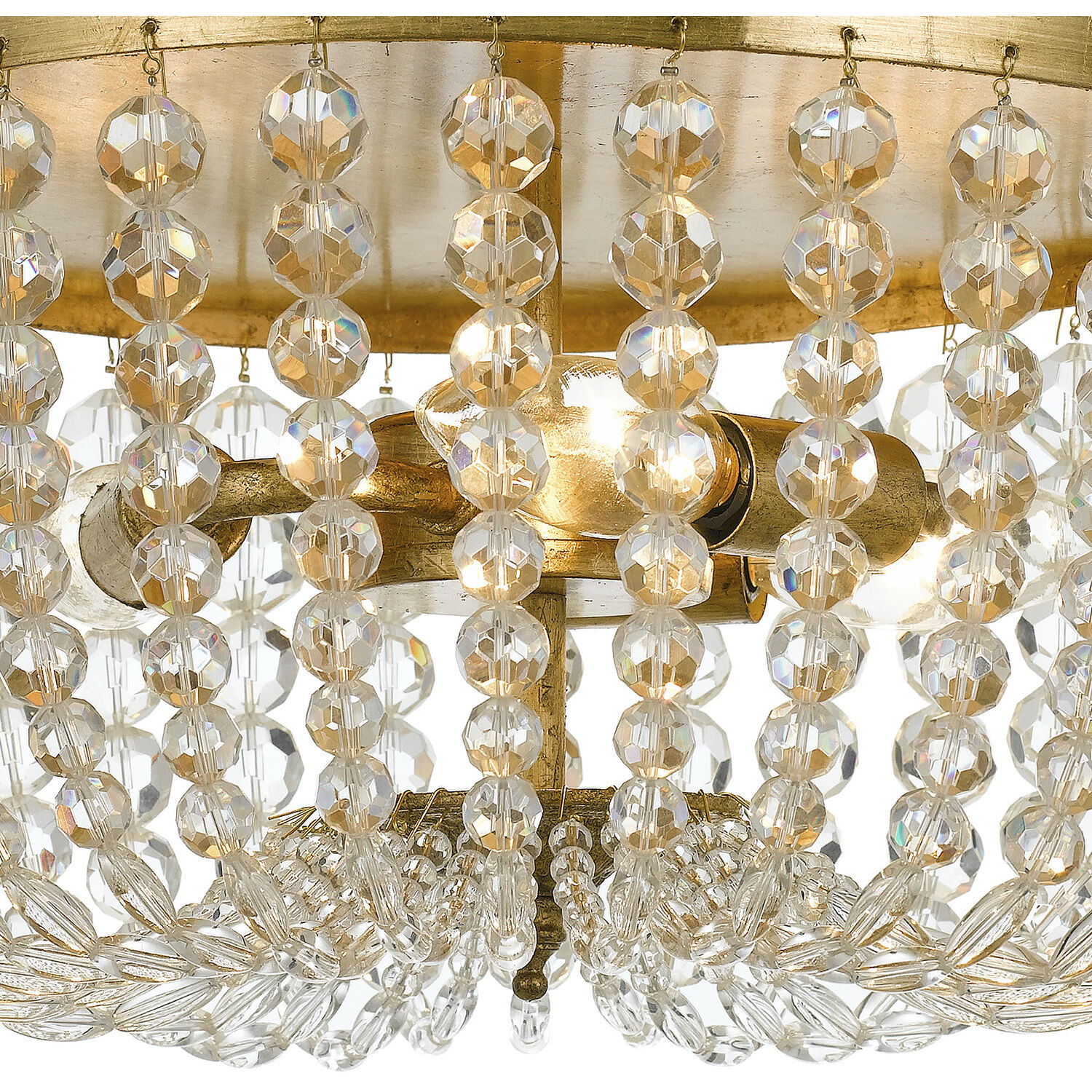 Rylee 3 Light 12.5 inch Antique Gold Flush Ceiling Light