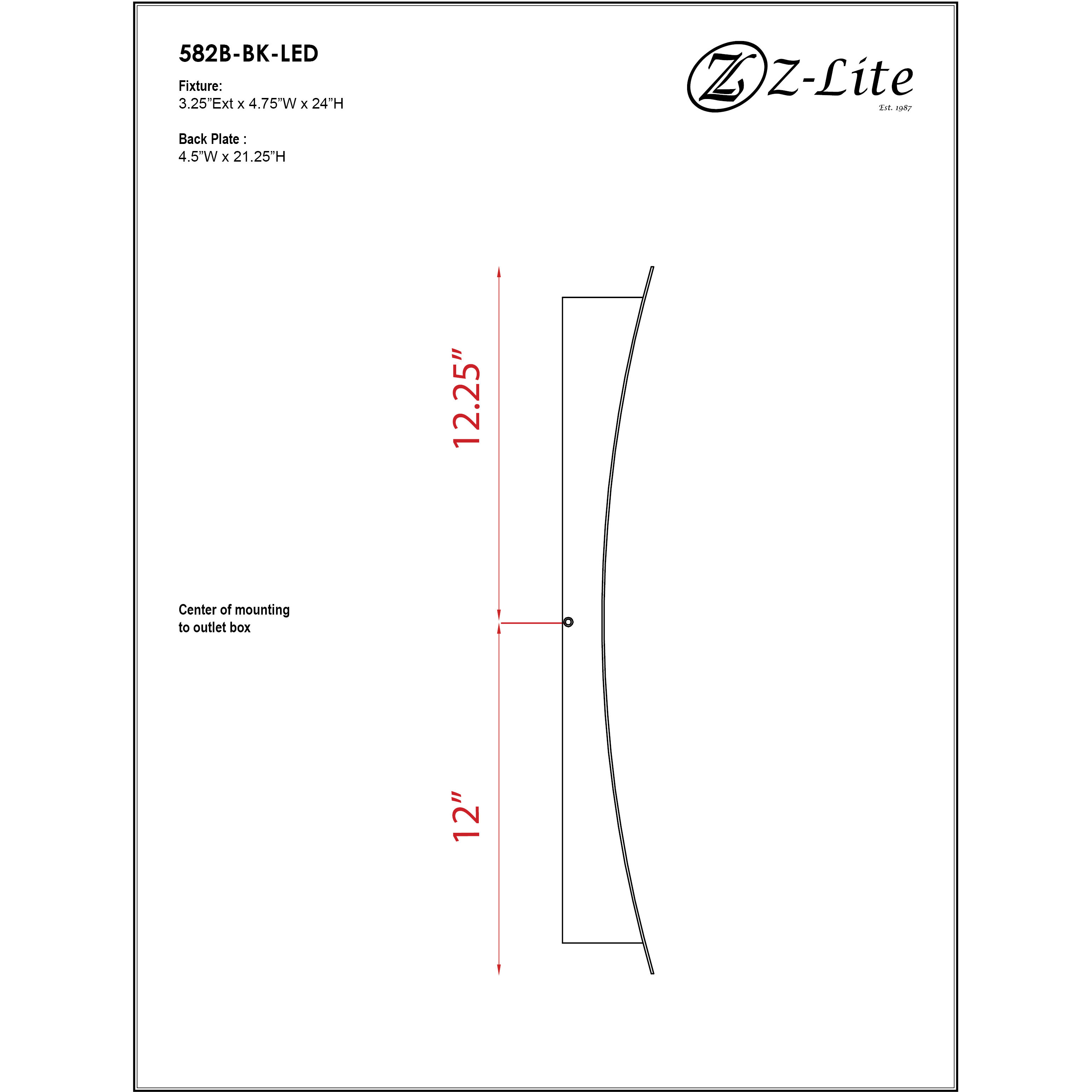 Landrum LED 24 inch Black Outdoor Wall Light