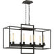 Cubic Linear Chandelier Ceiling Light in Aged Bronze Brushed