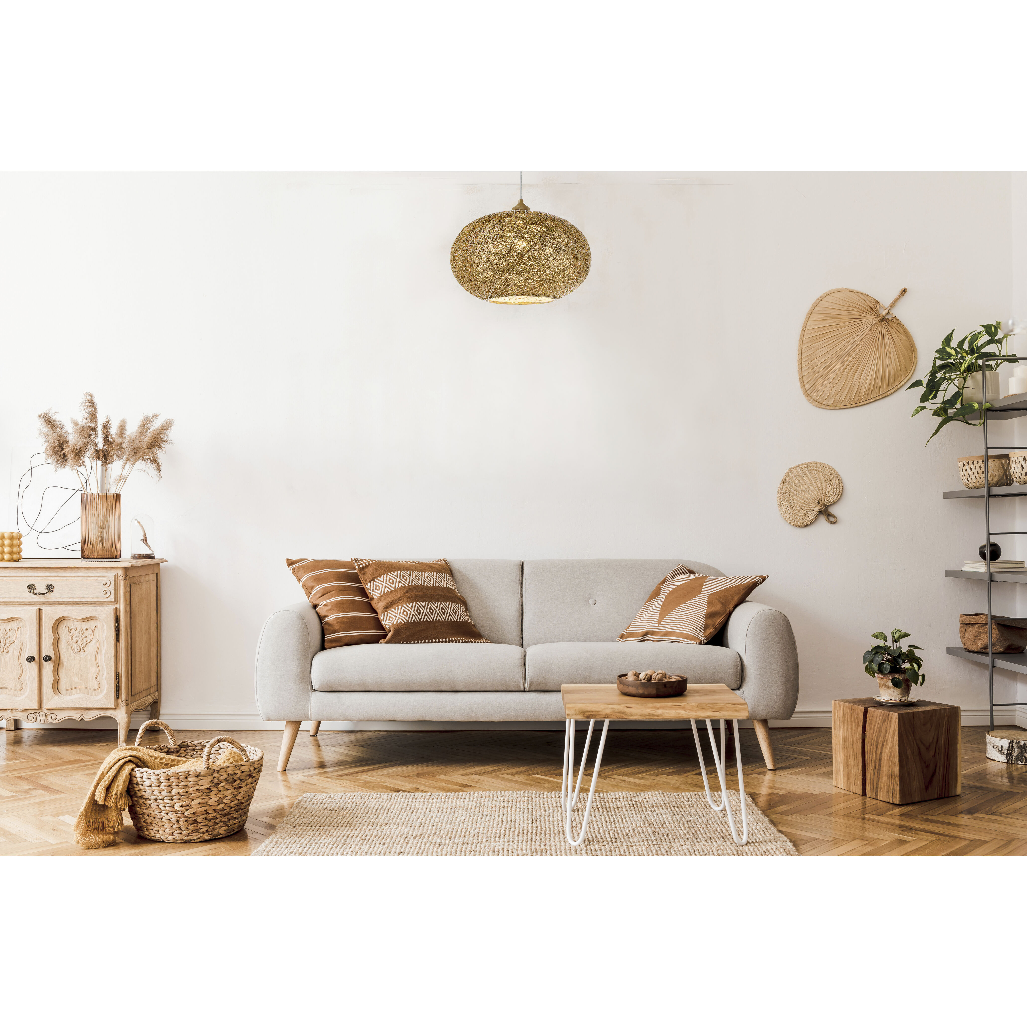 Bali 1 Light 16 inch Natural Outdoor Pendant