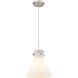 Downtown Urban Newton Cone 1 Light 10 inch Satin Nickel Pendant Ceiling Light in Matte White