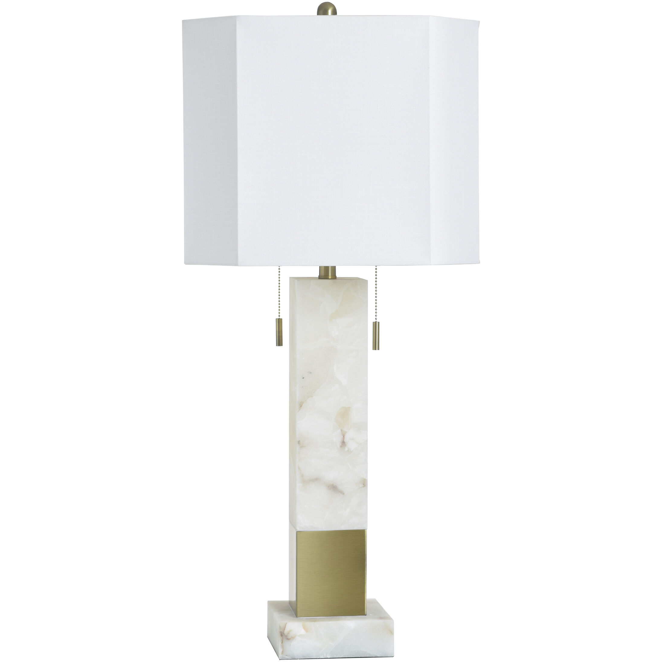 Cameron 35.75 inch 60.00 watt Alabaster and Brass and White Table Lamp Portable Light