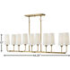 Lewis 44.25 inch Heritage Brass Indoor Linear Chandelier Ceiling Light