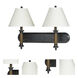 Hotel 2 Light 11 inch Dark Bronze Wall Lamp Wall Light