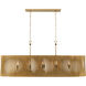 Aven 8 Light 52 inch Sand Coal Black and Legacy Brass Linear Chandelier Ceiling Light