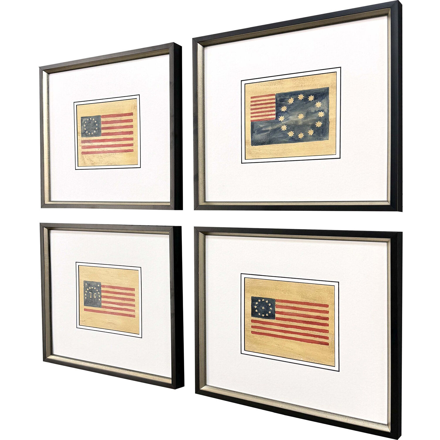 American Flags Blue and Red Framed Art