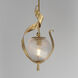 Firenze 1 Light 9.25 inch Gold Leaf Single Pendant Ceiling Light in Clear Ribbed