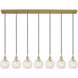 Ballston White Mouchette 7 Light 49.5 inch Satin Gold Linear Pendant Ceiling Light