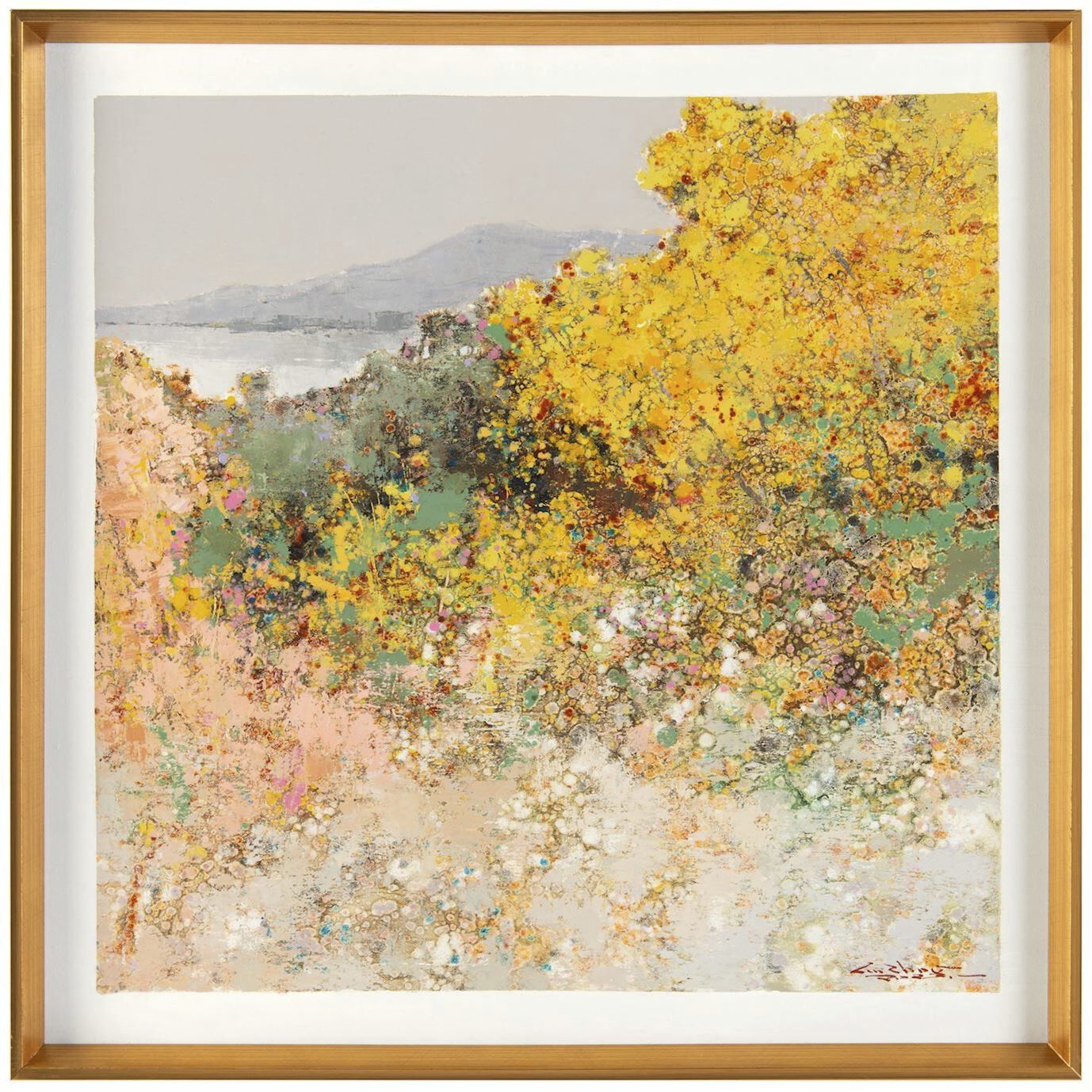 LM Zhou's 33 X 33 inch Landscape Art