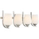 Shyloh 4 Light 31 inch Brushed Nickel Bath Light Wall Light