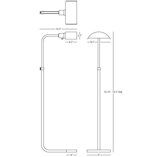 Koleman 35.63 inch 60.00 watt Polished Nickel Floor Lamp Portable Light