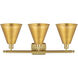 Ballston Cone 3 Light 28 inch Satin Gold Bath Vanity Light Wall Light
