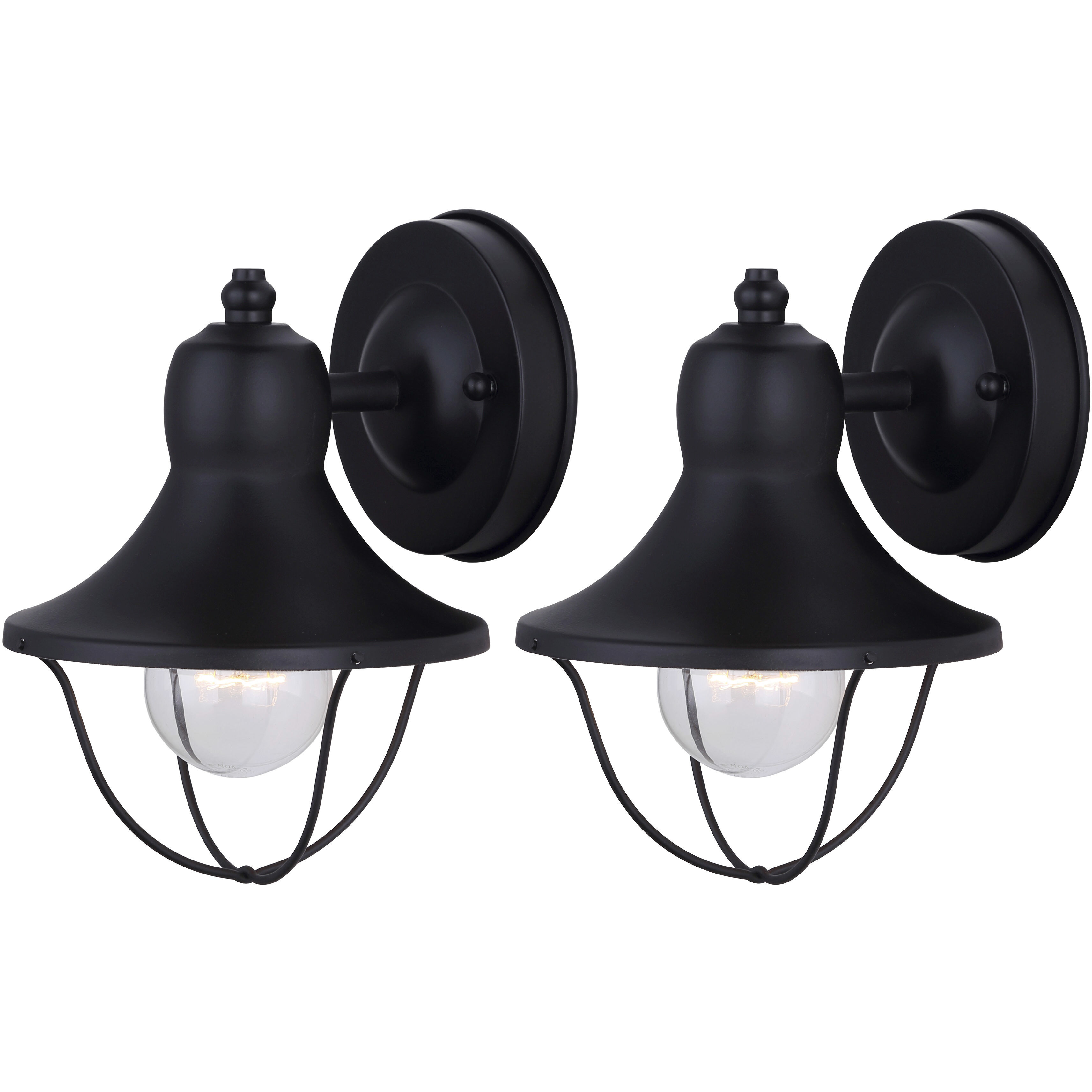 Madison 1 Light 6.5 inch Black Outdoor Lantern, Twin Pack