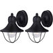 Madison 1 Light 6.5 inch Black Outdoor Lantern, Twin Pack
