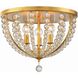 Roxy 3 Light 16.5 inch Antique Gold Flush Ceiling Light