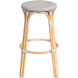 Tobias Round Rattan 30" Bar Stool in Gray and White Dot