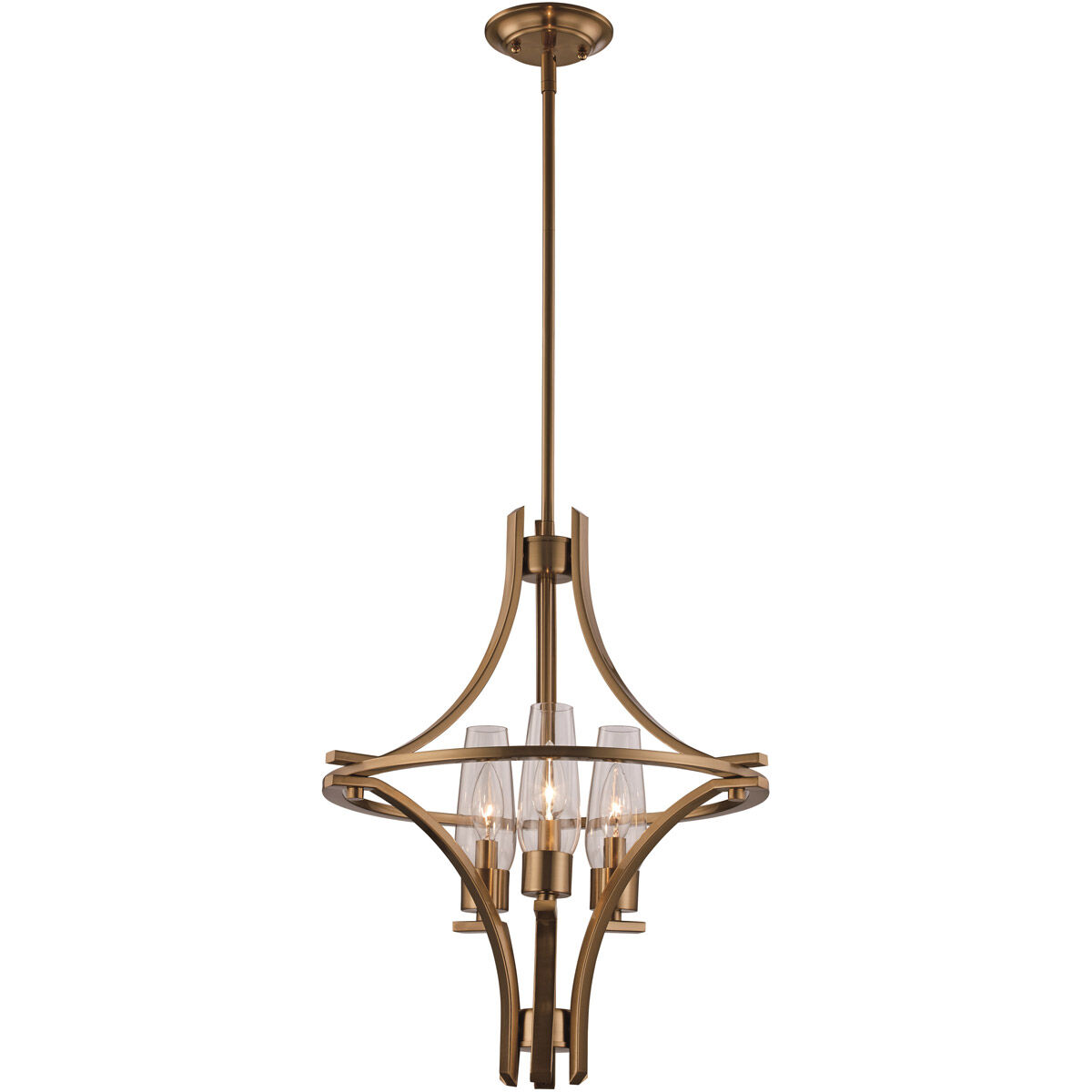 Salinas 3 Light 19 inch Antique Gold Pendant Ceiling Light
