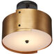 Ritsu 1 Light 13.75 inch Antique Brass/Black Semi-Flush Ceiling Light