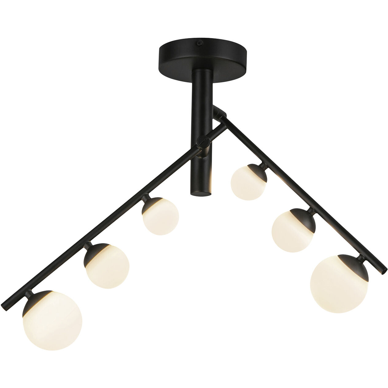 Cypress LED 7.38 inch Black Semi Flush Mount Ceiling Light