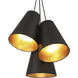 Alston Pendant Ceiling Light in Matte Black and Antique Gold