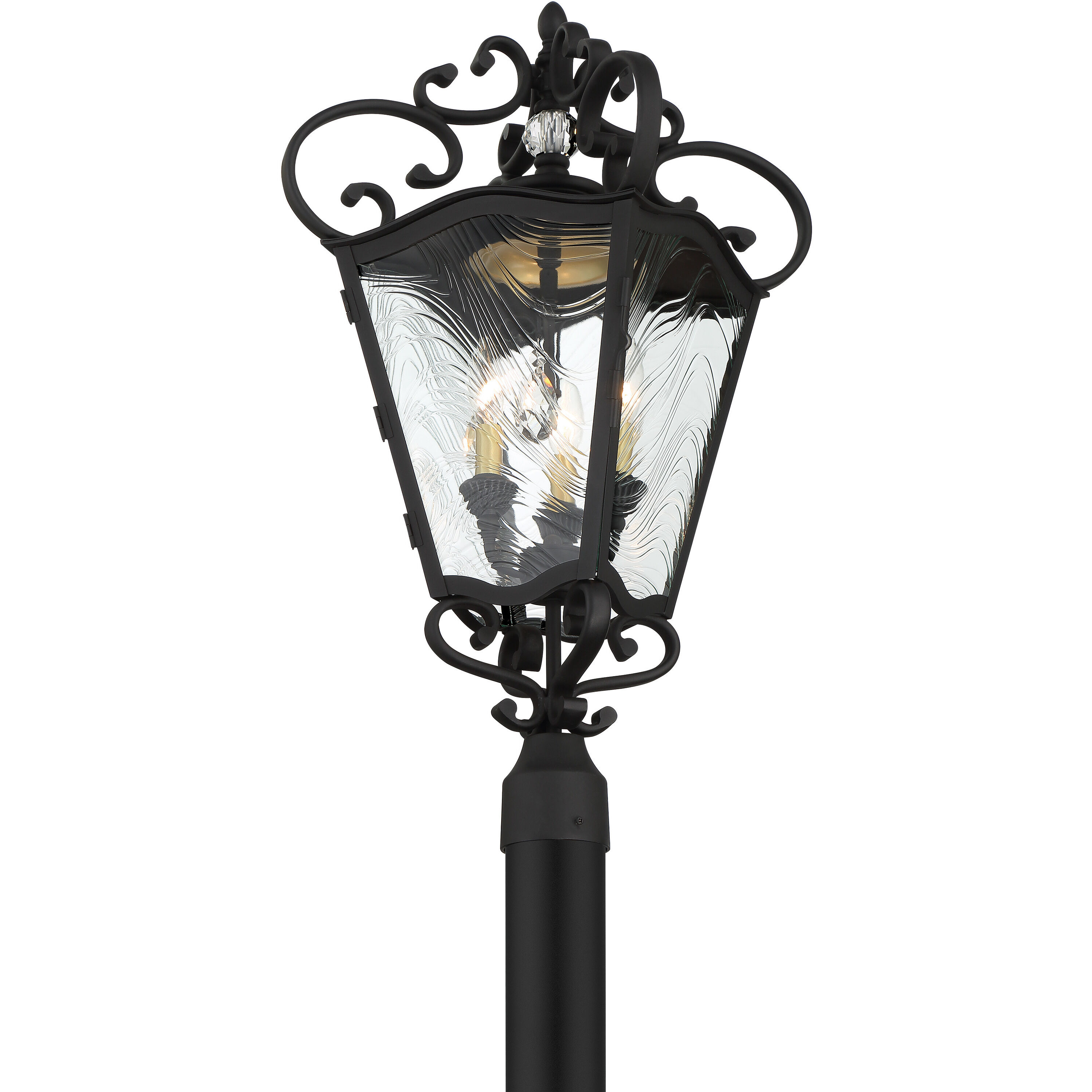Great Outdoors Brixton Ivey 3 Light 28.25 inch Coal / Honey Gold Highlight Outdoor Post, The Great Outdoors