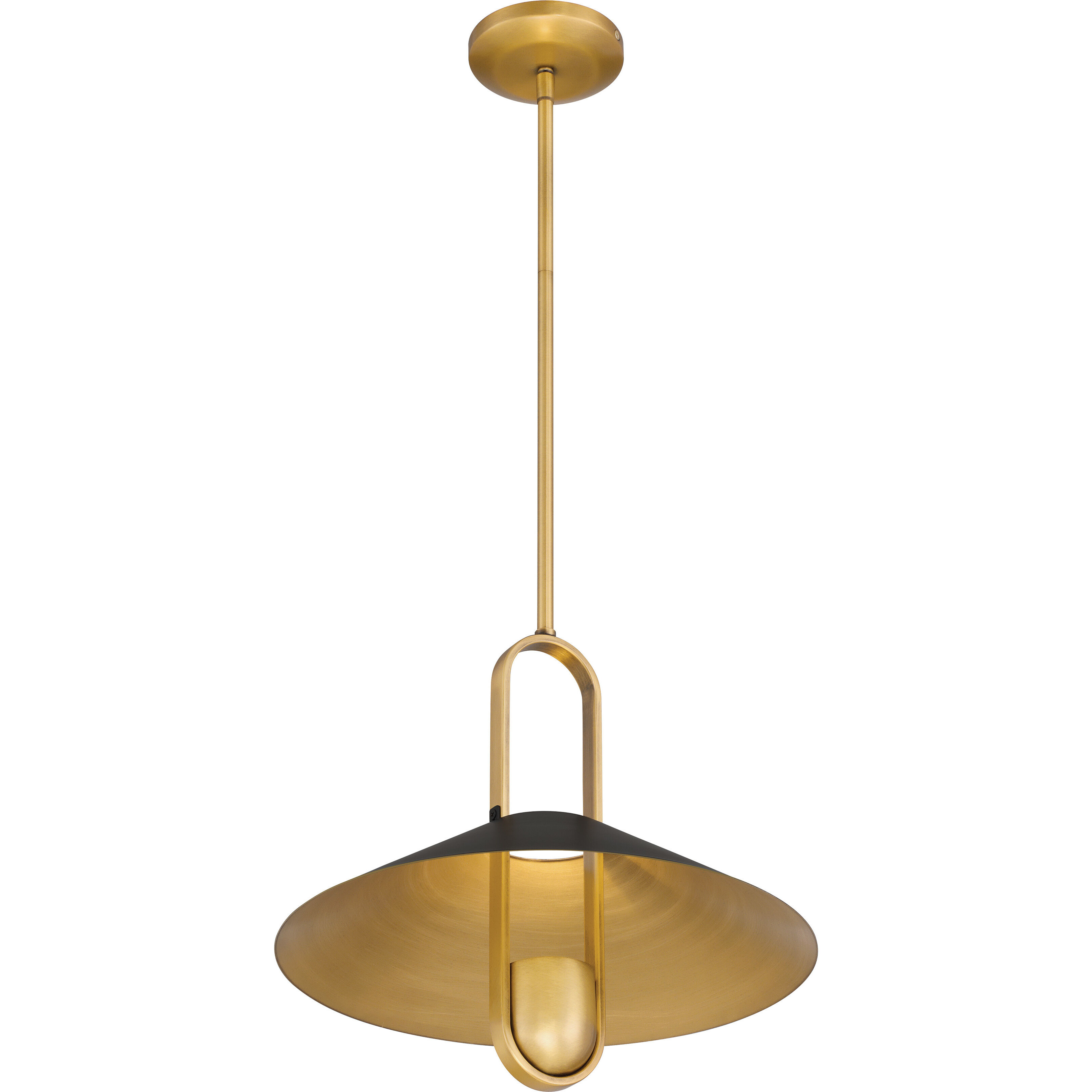 Goldenridge 1 Light 15 inch Legacy Brass and Dark Matte Black Pendant Ceiling Light