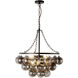 Alora Mood Faye 6 Light 24.13 inch Matte Black and Smoked Solid Glass Chandelier Ceiling Light in Smoked Glass