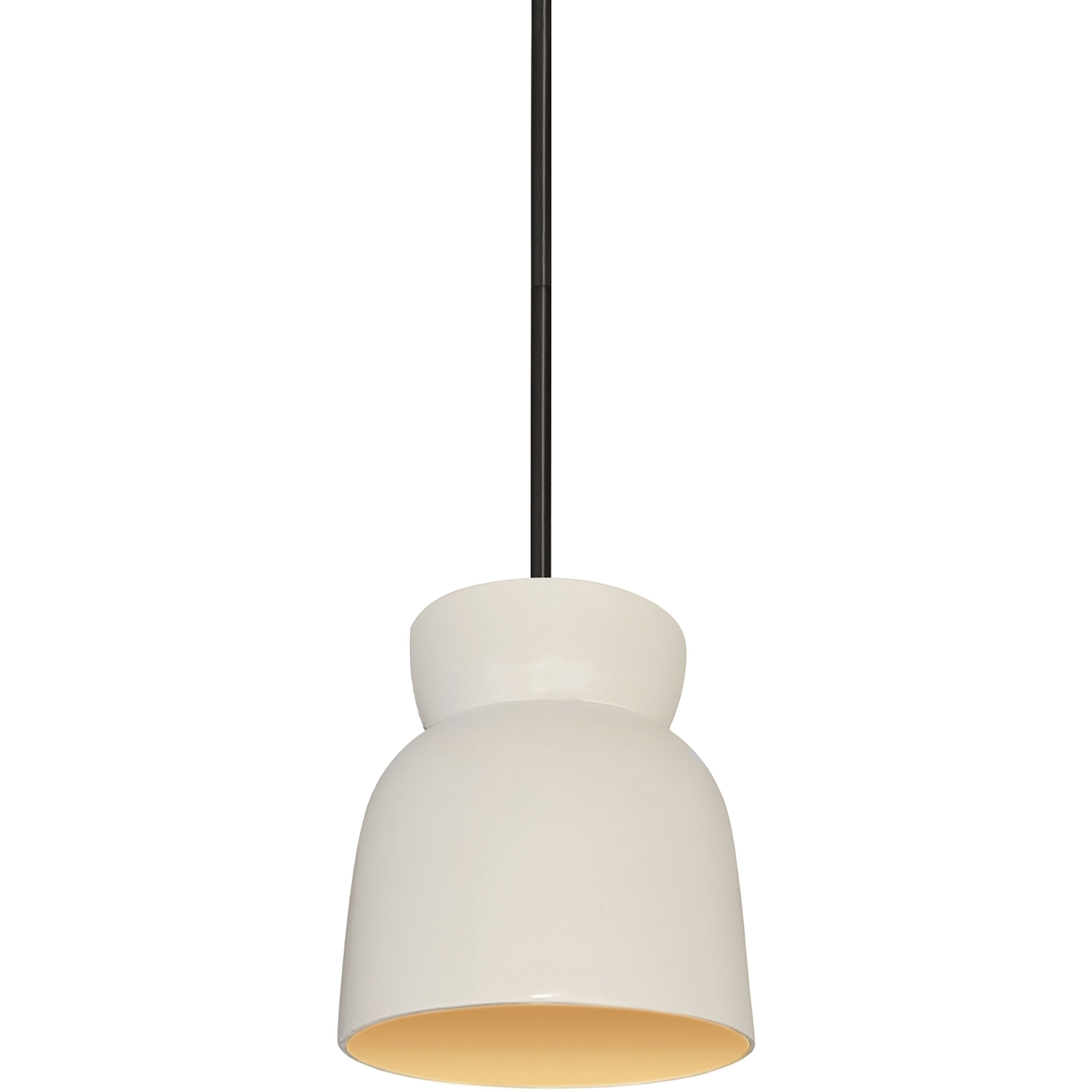 Radiance Collection 1 Light 8 inch Matte White and Champagne Gold with Matte Black Pendant Ceiling Light