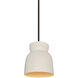Radiance Collection 1 Light 8 inch Matte White and Champagne Gold with Matte Black Pendant Ceiling Light