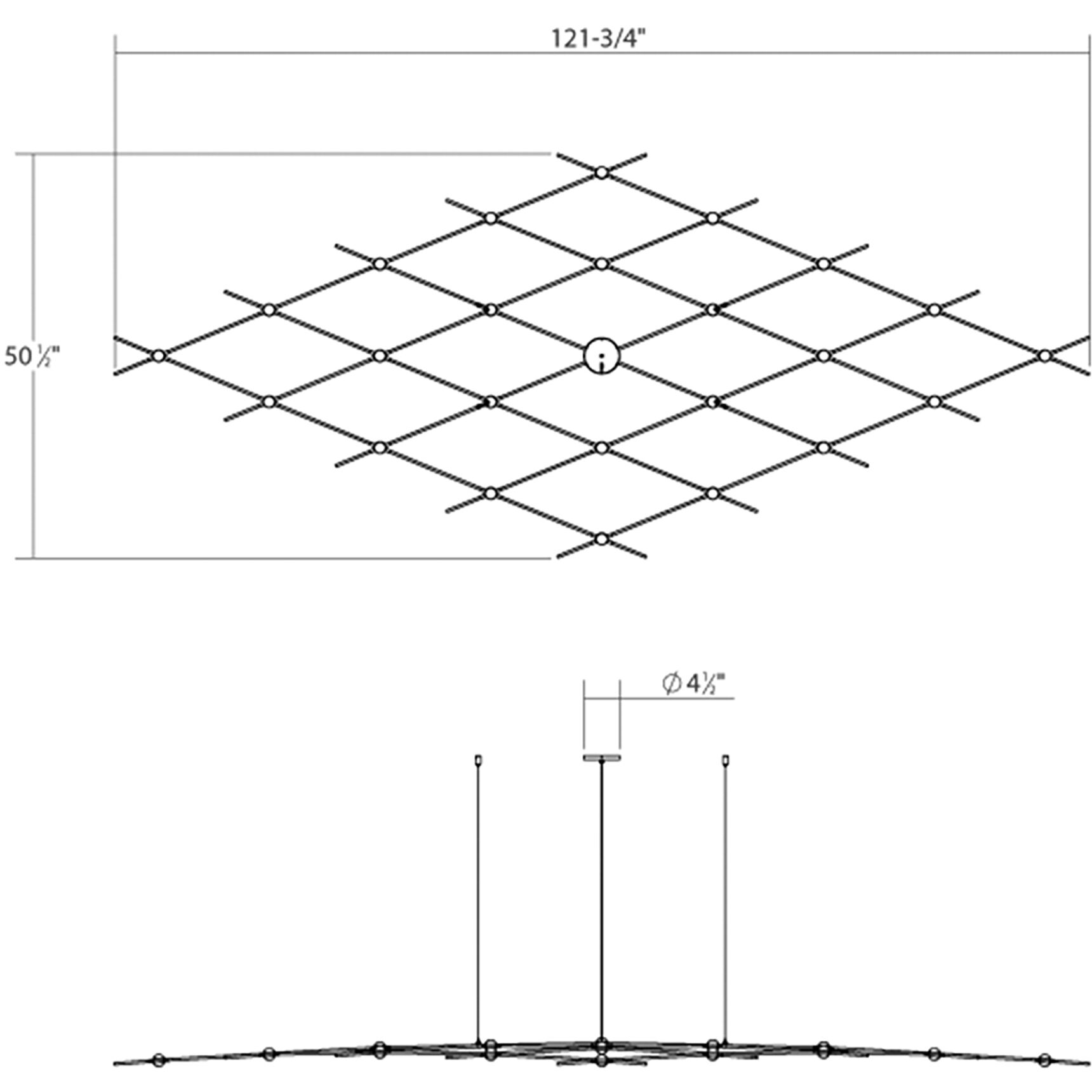 Constellation Aquarius Medius LED 121.75 inch Satin Brass Chandelier Ceiling Light in 3000K, White Optical Acrylic, 10 FT. Cord