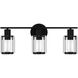 Isla 3 Light 21 inch Matte Black Bath Light Wall Light