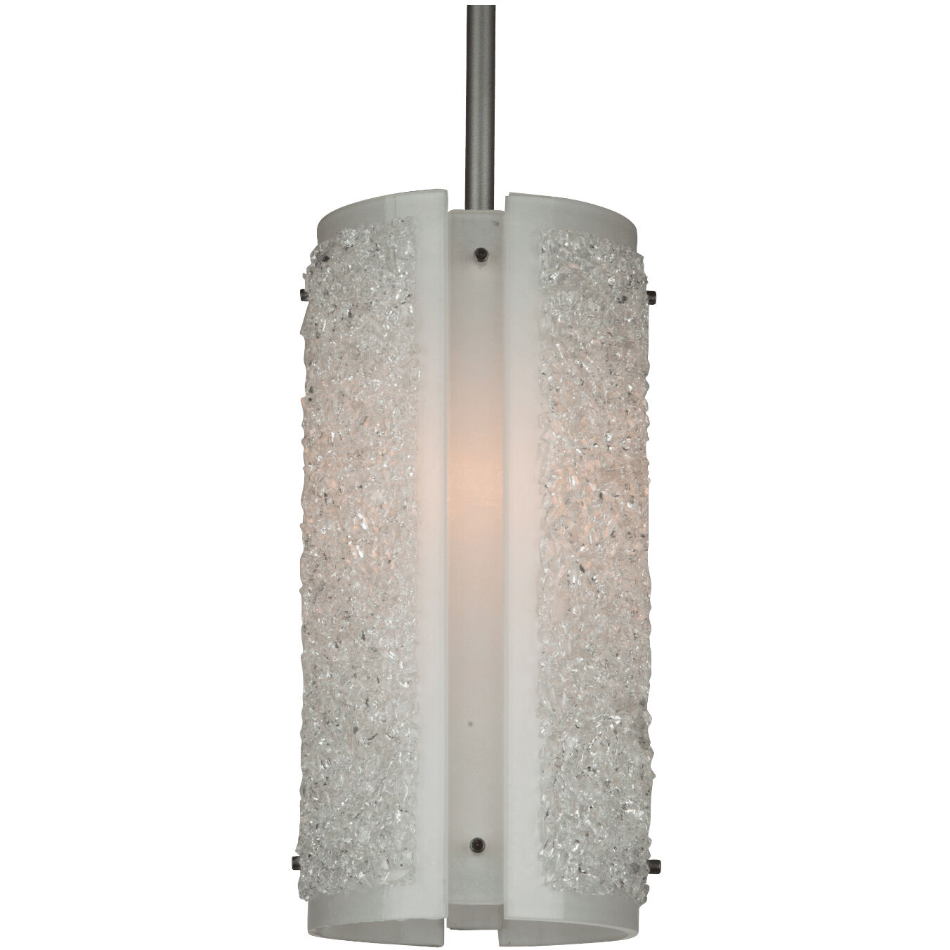 Textured Glass 1 Light 5.7 inch Gilded Brass Pendant Ceiling Light in Frosted Granite, Rod