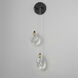 Pebble LED 4.75 inch Black and Polished Gold ADA Wall Sconce Wall Light in Clear Crystal