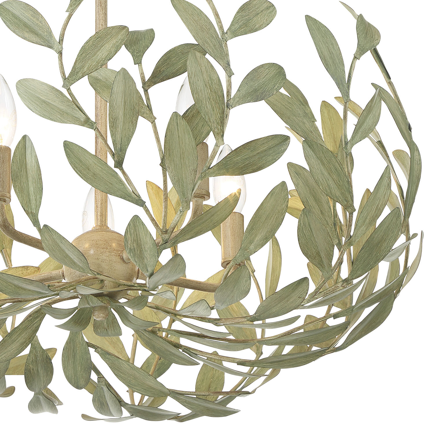 Broche 5 Light 23 inch Champagne Green Tea Chandelier Ceiling Light