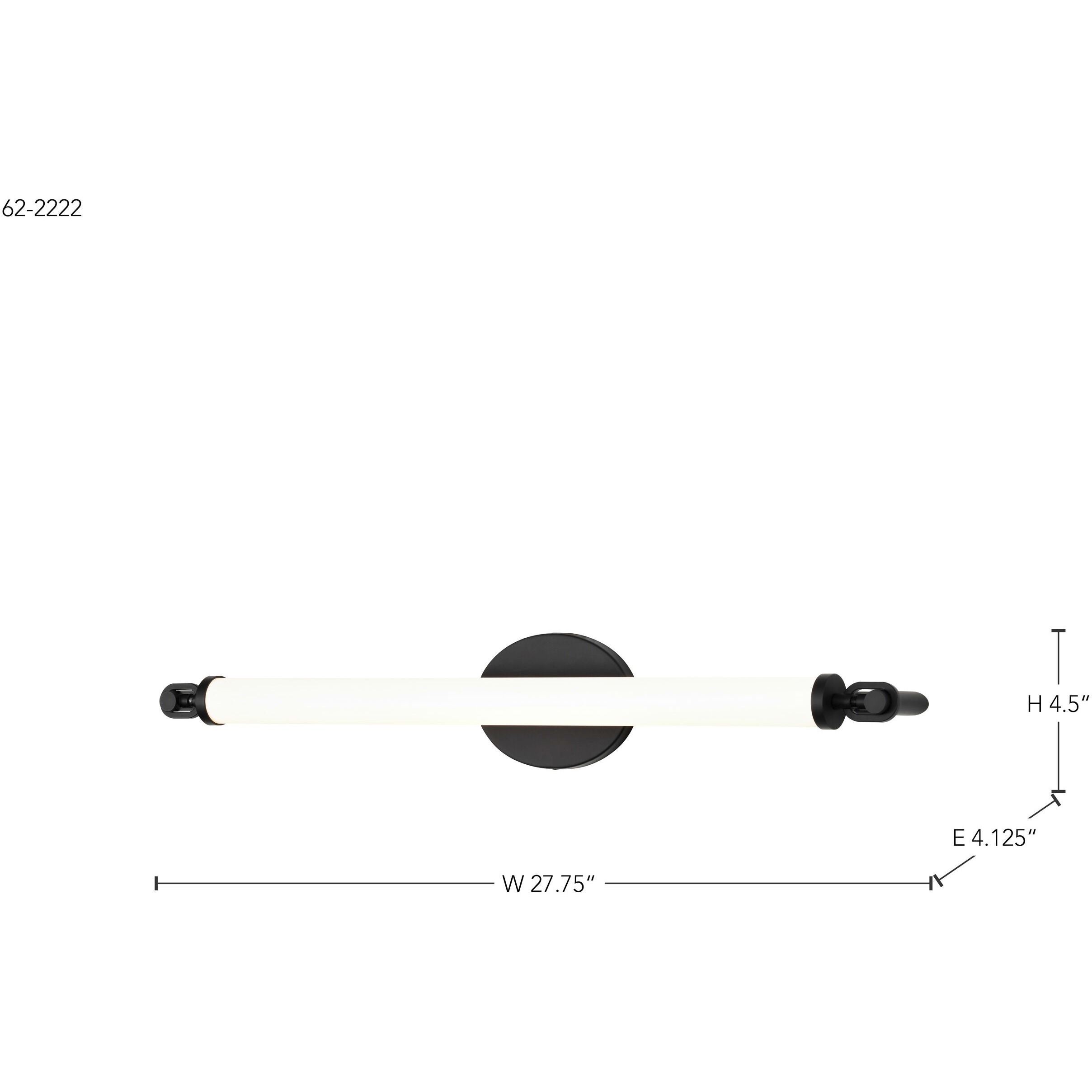 Edgeworth LED 27.75 inch Matte Black Vanity Light Wall Light