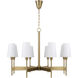 Leland 8 Light 42 inch Aged Brass Chandelier Ceiling Light