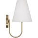 Julia 1 Light 7.5 inch Matte Brass Sconce Wall Light