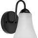 Classic 1 Light 5 inch Matte Black Bath Vanity Wall Light
