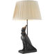 Horus 35.43 inch 40 watt Copper Bronze Table Lamp Portable Light in Beige Pleated Shade