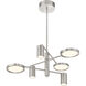 Swivel LED 28.5 inch Brushed Nickel Chandelier Ceiling Light