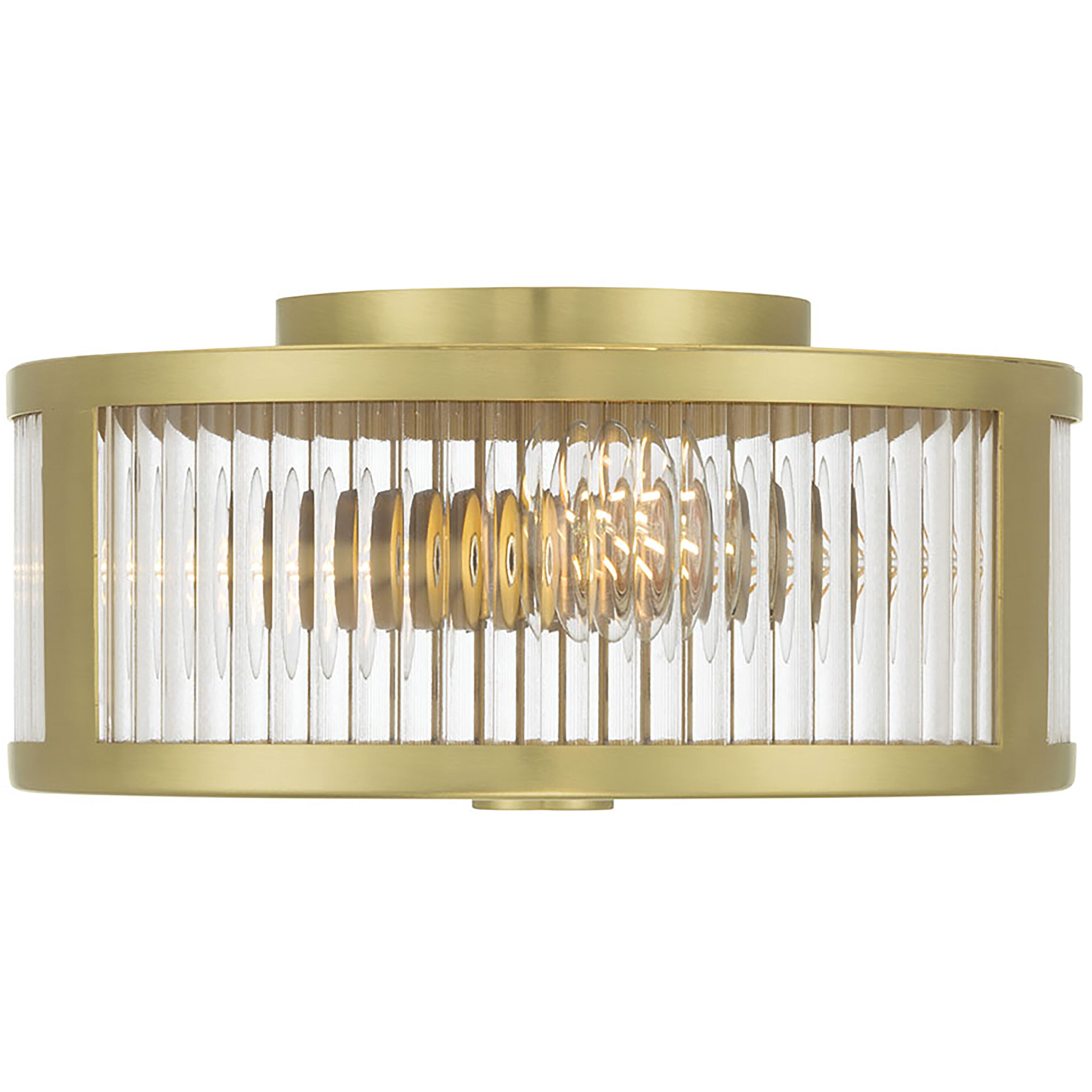 Ardezia 3 Light 11.75 inch Vintage Brass Flush Mount Ceiling Light