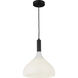Alora Mood Belleview 1 Light 11.88 inch Matte Black Pendant Ceiling Light in Matte Opal Glass