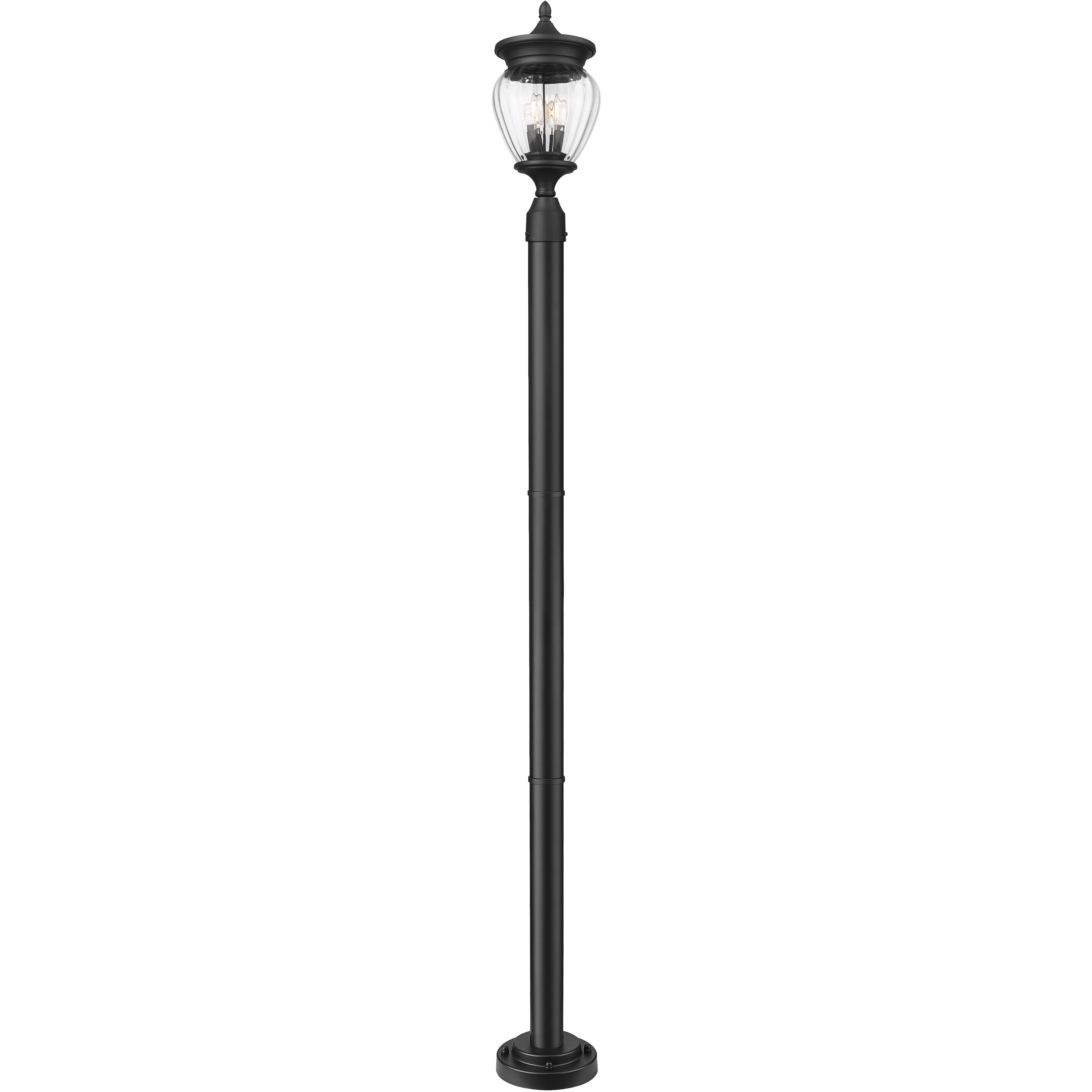 Davina 3 Light 94 inch Black Outdoor Post Mounted Fixture in G9