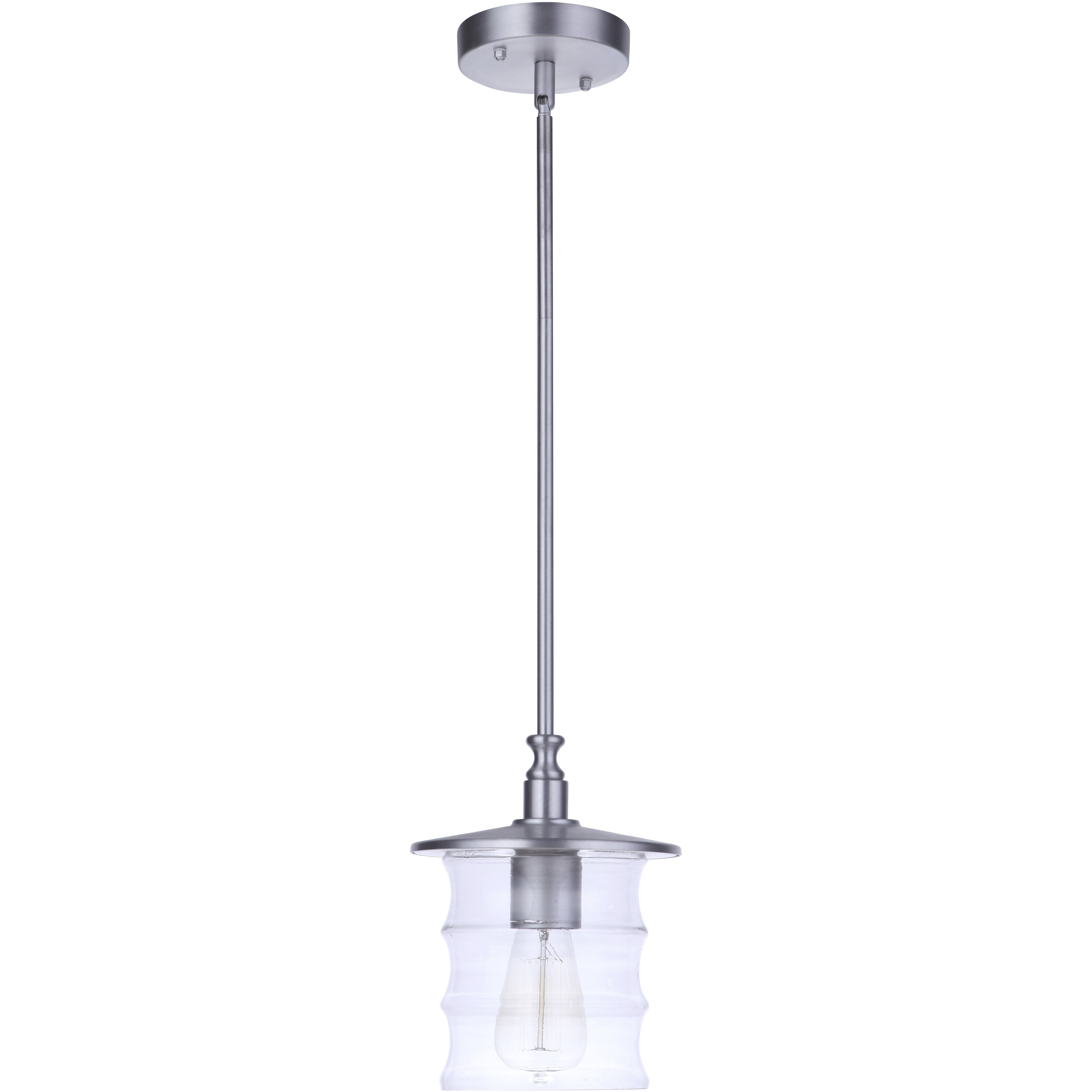 Canon 1 Light 7.5 inch Satin Aluminum Outdoor Pendant