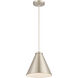 Vantage Pendants 1 Light 10 inch Brushed Nickel Hanging Conical Fixture Ceiling Light
